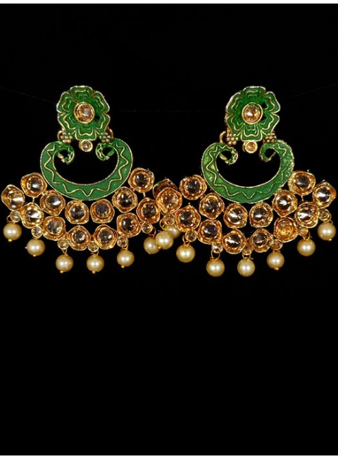 Reverse Ad Earrings With Meenakari Work